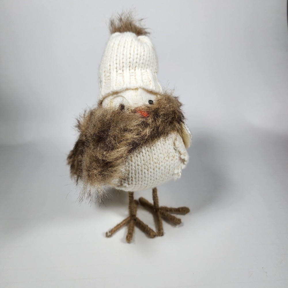 2015 TARGET Wondershop Featherly Friends Winter Bird Tan w/ Fur Hat & Scarf 6½"